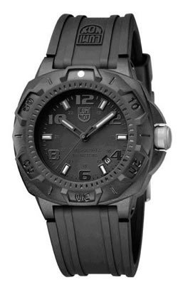 Luminox Men's 0201.BO Rubber Quartz Watch with Black Dial