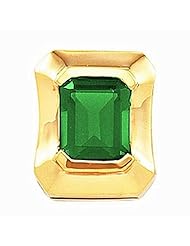 18K Yellow Gold Emerald Cut Chatham Created Emerald Pendant -- LIFETIME WARRANTY