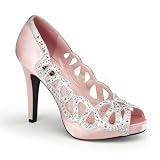 Women's Pinup Couture AVA 12 Peep Toe Cut-Out Trim Pumps