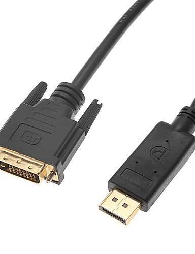 1.8M 5.904FT DisplayPort Male to DVI(24+1) Male Adapter Converter Cable - Black