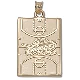 Cleveland Cavaliers 15/16" Court Pendant - 14KT Gold Jewelry Amazon.com
