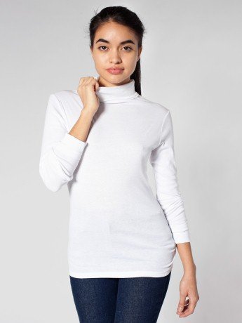 American Apparel Sheer Rib Long Sleeve Turtleneck