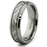 6.5mm Diamond Cut Titanium Ring (Sizes 7-12)