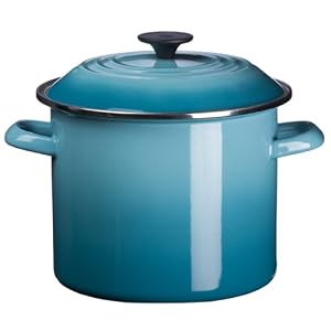 Caribbean Blue Enamel-on-Steel 6-Quart Covered Stockpot
