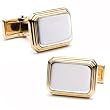 Engravable Two Tone Rectangular Cufflinks