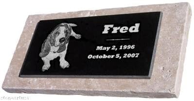Personalized Custom Engraved Granite Pet Memorial by Eric @ StoneArtUSA / Marker Gravestone Garden Stone Monument Markers Memorials Laser Etched w/ Photo Dog Cat Horse Pets LPV