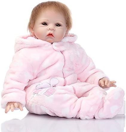 SSG 22''Handmade Lifelike Baby Girl Doll Silicone Vinyl Reborn Newborn Dolls With Clothes