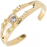 CZ 10K Yellow Gold Toe Ring Open Foot Body Jewelry Band
