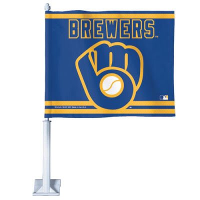 MILWAUKEE BREWERS OFFICIAL LOGO CAR FLAG