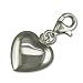 Hollow Heart Silver Clip On Charm