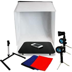 Loadstone Studio Table Top Photography Photo Tent Kit, Portable Continuous Light Lighting Kit, Acrylic Black/ White Display Table, Camera Tropod