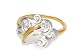 Zandra Rhodes 9ct Two Tone Gold Diamond Ring Size: 6.5