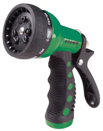 Dramm 9 Pattern Revolver Green Garden Hose Nozzle #10-12704