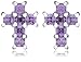 Silver Ladies E4914-Acz Erics  Purple Cubic Zirconia Cross Studs