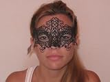 Black Macrame Colombina Punta Burano Venetian Mask