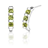 1.75 Carats Round Cut Peridot Earrings in Sterling Silver