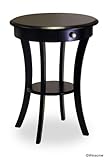 Black Finish Round End Table/ Night Stand with Drawer