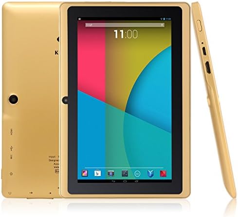 KingPad® K70 7'' Quad Core Tablet PC, Google Android 4.4 KitKat, 8GB Nand Flash, Dual Camera, Touch Screen, 1024x600 HD Resolution, Bluetooth®, HDMI output, Netflix, Skype, 3D Game Supported [ 2015 New Model ]