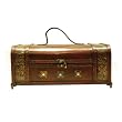 Guilded Chest Antique Box For 2 Wine Bottle
