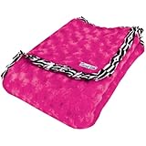 Trend Lab Velour Blanket with Trim, Pink Rosette with Zebra