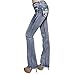 Sexy Couture Women's S139-PB Dark Wash Rhinestone Stitched Boot Cut Jeans