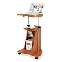 Mobile Notebook Computer Cart with Storage - Wood Grain