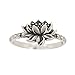 Detailed Lotus Blossom Flower Ring in Sterling Silver, Size 9, #7428