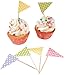 Party Partners Design Polka Dot Pennant Flags Short Decorative Food Picks, Multicolored, Set of 24