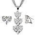 Bvlgari Inspired C.Z. Diamond Heart Pendant Earrings Set (July 4Th Spacial)