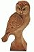 Owl on Base with Wood-carved Look Statue Figurine 5.25"