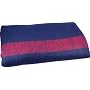 New Wool Military Blanket - Vintage Blue with Red Stripe -Ultimate in Natural Warmth & Durability