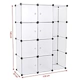 Songmics DIY Kleiderschrank Garderobenschrank Weiß mit Dekor 145 x 110 x 37cm LPC30BW - 7