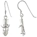 Sterling Silver Skull Hook Earrings w/ Hat and Tobacco, 5/8 (16mm) tall