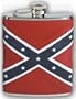 Simran HFFS-6191 Ajmer 6 oz. Rebel Flag Genuine Leather Stainless Steel Flask