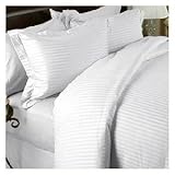 IMAGE OF 1500 TC 100% Egyptian Cotton Sheet Set STRIPED WHITE KING