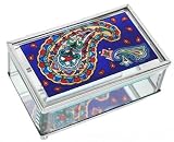 Navy Paisley Art Glass Box from Amia