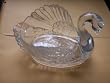 Acrylic Swan Clear Plastic Crystal Cut Bowl Centerpiece 9 Inches Big