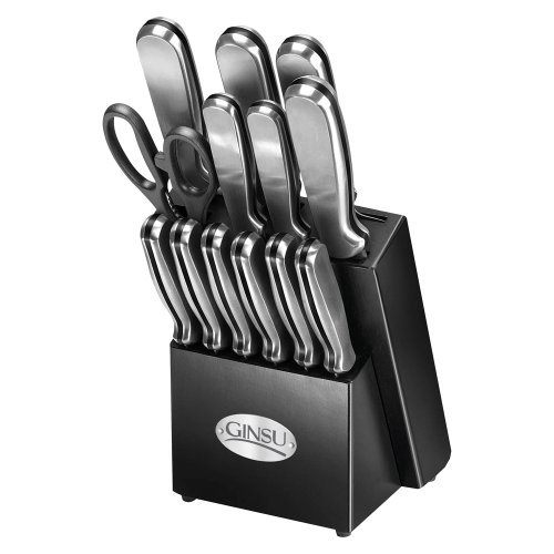 Ginsu 14-Pc. Stainless Steel Cutlery/Utensil Set with Storage Block