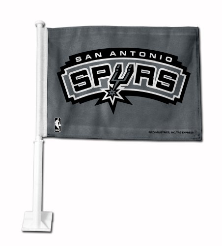 San Antonio Spurs Car Flag (Silver Background)