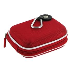 rooCASE (Med Nylon Red) Hard Shell Case with Memory Foam for Samsung HZ30W 12.0 MP Digital Camera