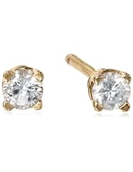 10k Gold Round-Cut Diamond Stud Earrings (1/10 cttw, J-K Color, I2-I3 Clarity)