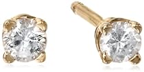 Hot Sale 10k Yellow Gold Round-Cut Diamond Stud Earrings (1/10 cttw, J-K Color, I2-I3 Clarity)