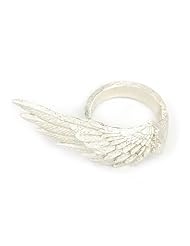 Silversmith 925 Sterling Silver Vintage Fashion Jewelry Style Feather Angel Wing (Left) Ring Band