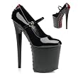 8 Inch Heel Sexy Shoes High Platform Shoes Corset Mary Janes Black