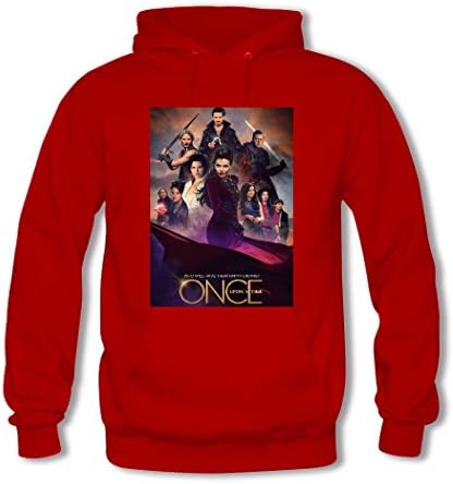 SILI89 Mens Once Upon A Time EcoSmart Cotton Hoodie Medium Red