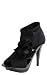 Lexus58 Lycra Side Flower Ankle Booties BLACK