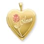 Adorable 1/20 Gold Filled 20mm Enameled Rose Amor Heart Locket