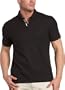 Claiborne by John Bartlett Men's Basketweave Pique Polo, Black, XL