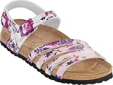 Papillio Back Strap Almeria from Birko-Flor in flower basket rose with a narrow insole