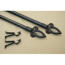 NEW Decorative Rod Set#22, 28-48 inch, black